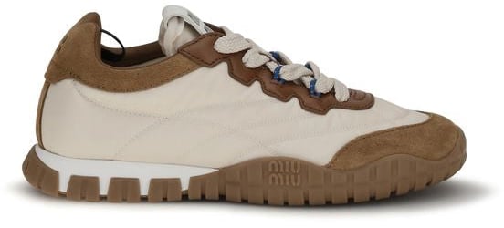 Miu Miu Beige Polyamide Athletic Sneakers