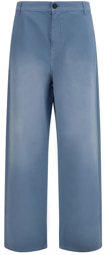 Miu Miu Blue Cotton Casual Pants