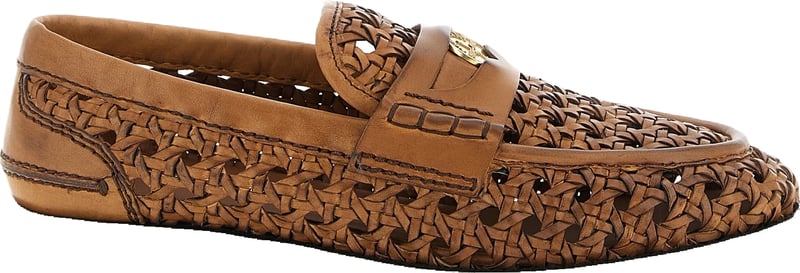 Miu Miu Brown Calfskin Slip-On Loafers