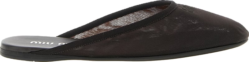 Miu Miu Black Recycled Polyester Flats