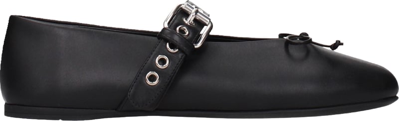 Miu Miu Black Leather Ballet Flats