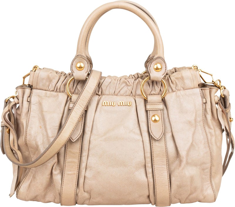 Miu Miu Vitello Lux Bauletto Satchel Handbag