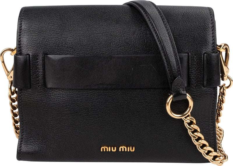 Miu Miu Madras Leather Flap Crossbody Bag