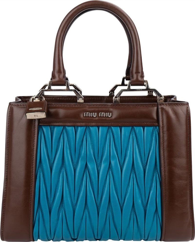 Miu Miu Matelassé Leather Tote Handbag