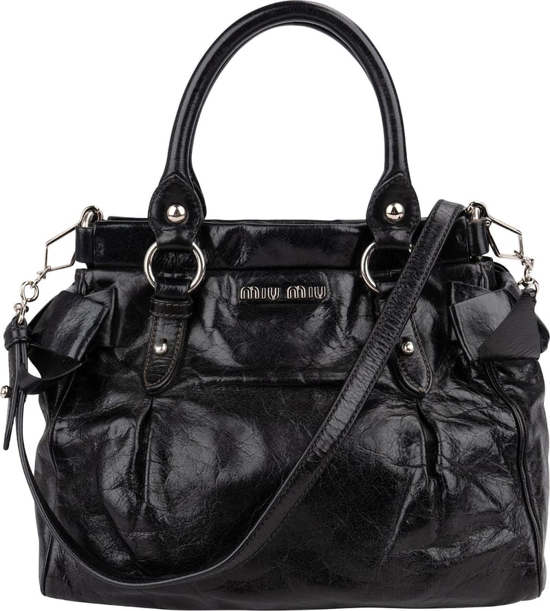 Miu Miu Vitello Lux Leather Handbag