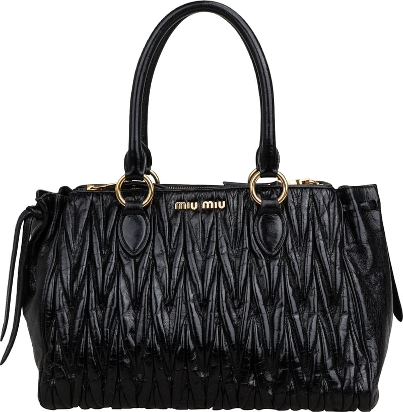 Miu Miu Matelassé Vitello Lux Bow Handbag