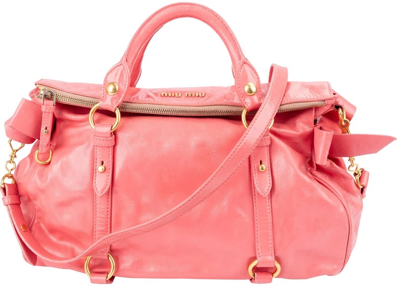 Miu Miu Pink Vitello Lux Leather Bow Handbag