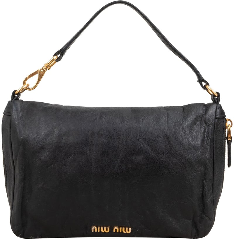 Miu Miu Leather Wristlet Pouch Handbag