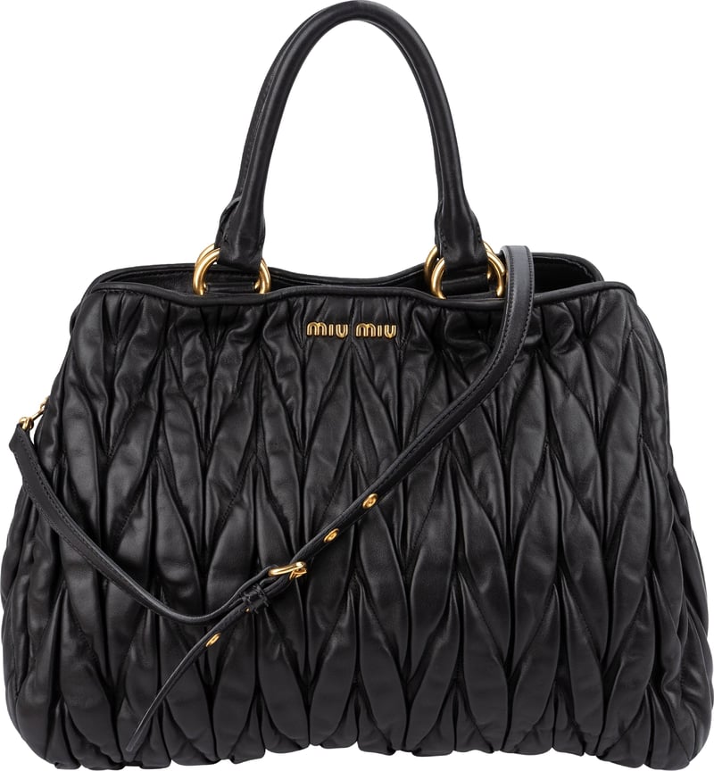 Miu Miu Black Quilted Leather Handbag