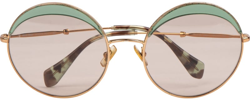 Miu Miu Gold Tone Green Ombre SMU52S Round Sunglasses SMU51Q