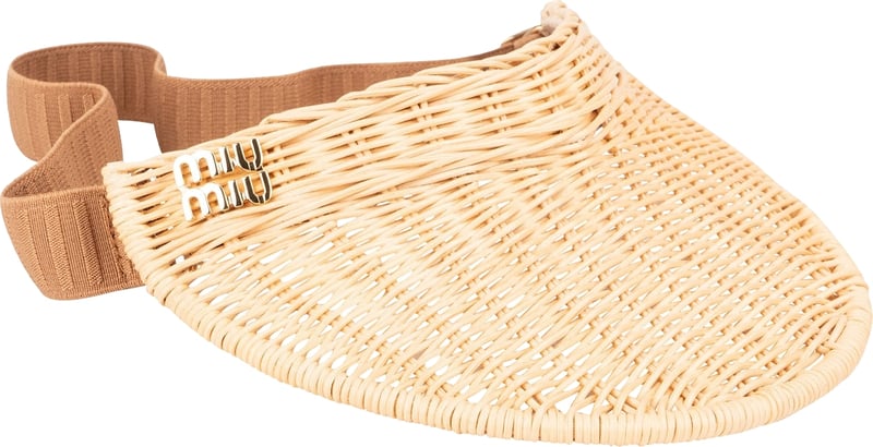 Miu Miu Woven Basket Visor Cap
