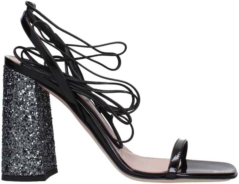 Miu Miu Black Leather Platform Sandals
