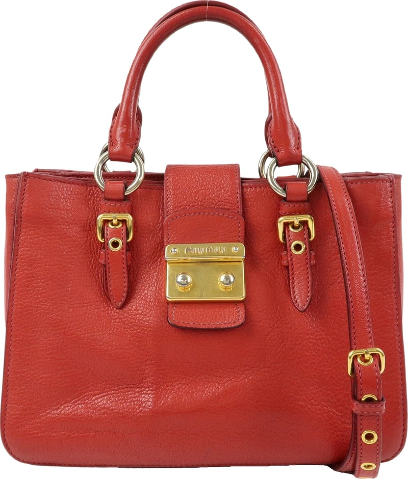 Miu Miu Madras Convertible Lock Leather Small