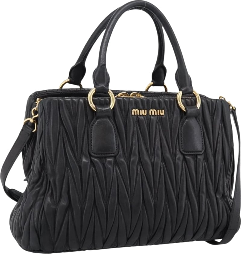 Miu Miu Madras Bowler Matelasse Leather Medium