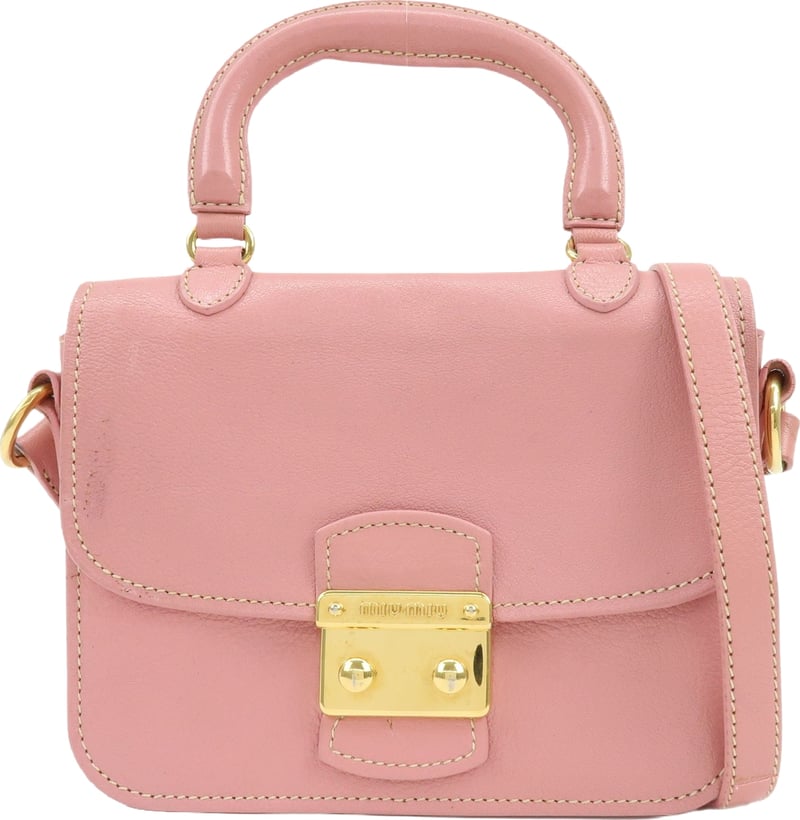 Miu Miu Madras Top Handle Leather Small