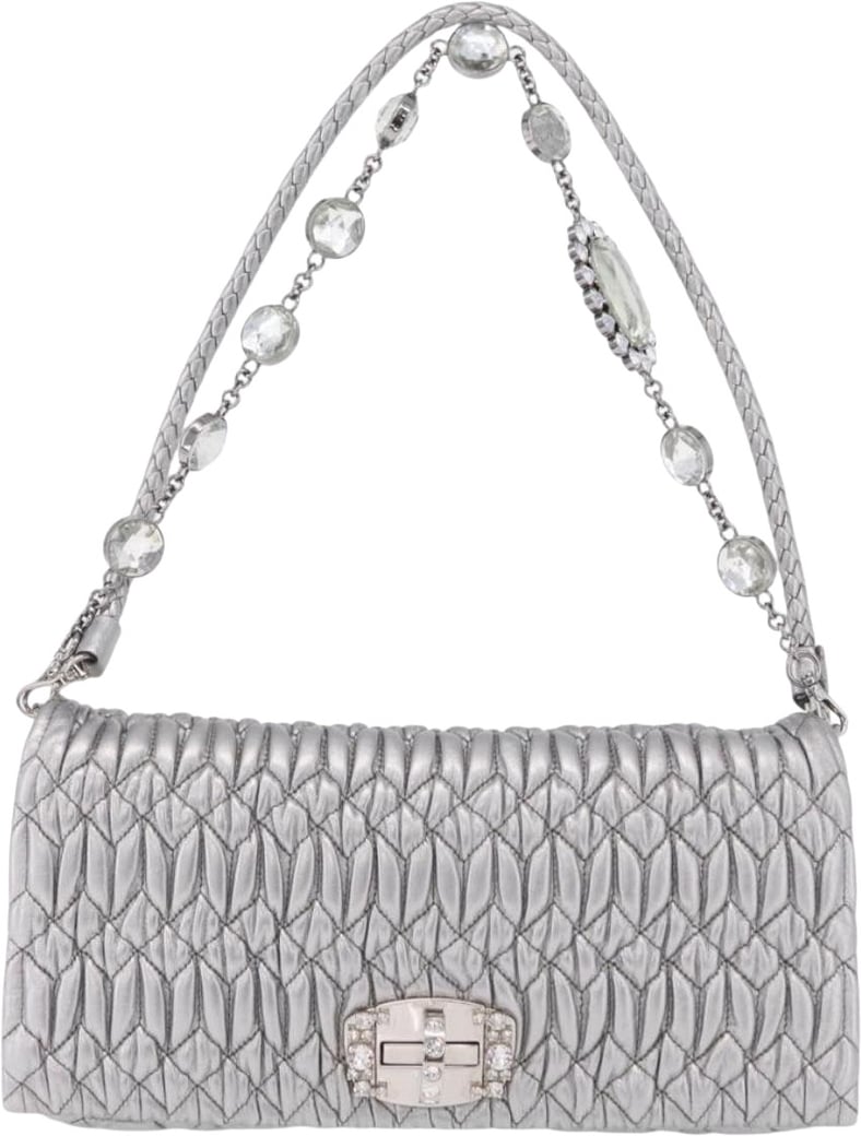 Miu Miu Crystal Clutch Matelasse Leather Medium