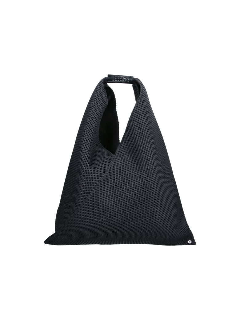 Black Japanese Grid Pattern Shoulder Bag