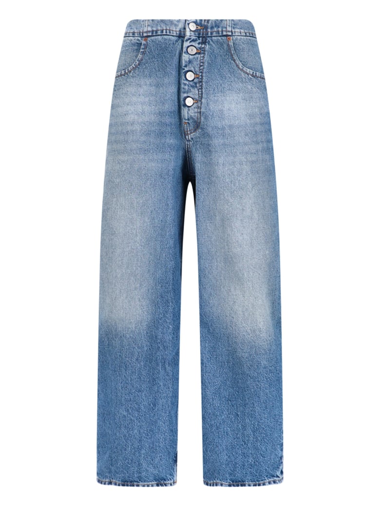 Light Blue Straight-Leg Denim Jeans