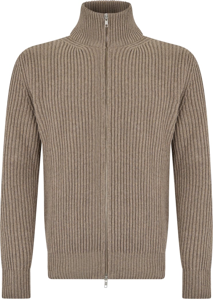 Cardigan with zip and collar