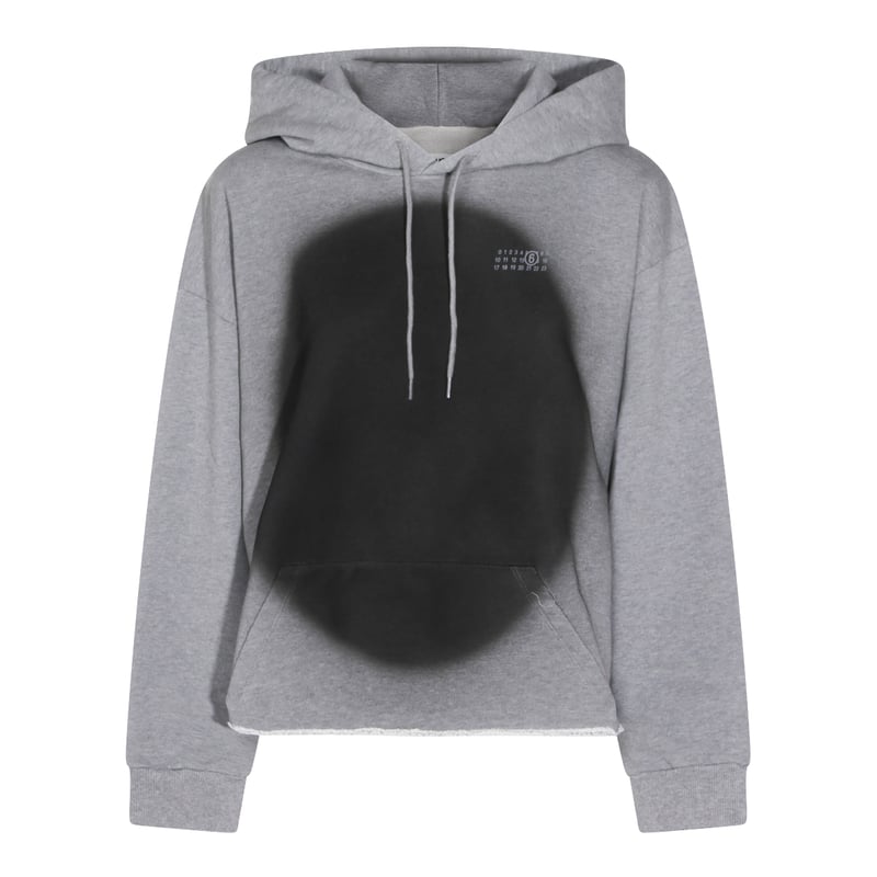 Relaxed Fit Grey Knit Hooded Sweatshirt