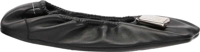Soft Leather Ballerina Flats with Gathered Edging