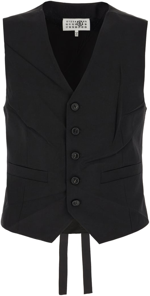 Mm6 Maison Margiela Black polyester blend vest