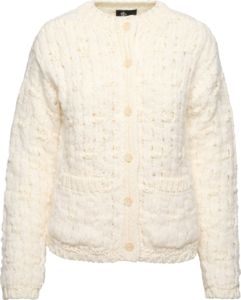 Moncler Grenoble Women's Wool Patterned Cardigan White