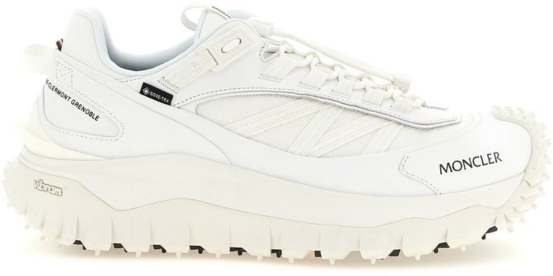 Moncler White Leather Athletic Sneakers