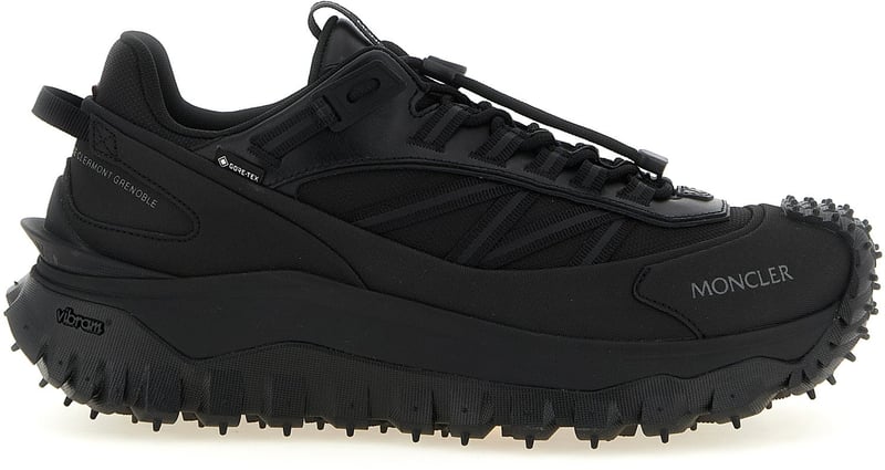 Moncler Black Leather Athletic Sneakers