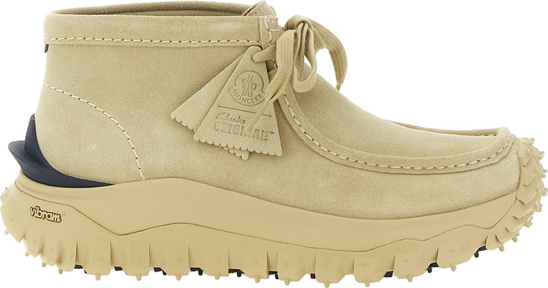 Moncler Beige Leather Ankle Boots
