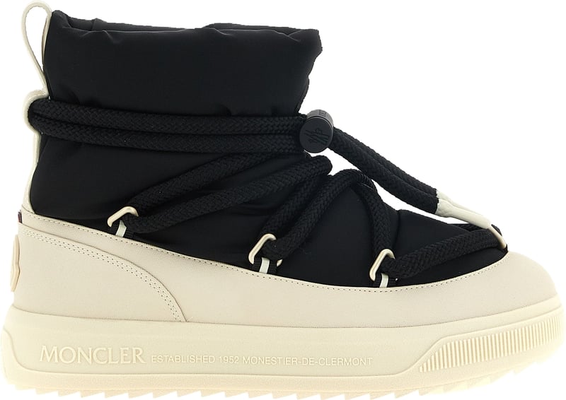 Moncler Black Polyamide Lace-Up Boots