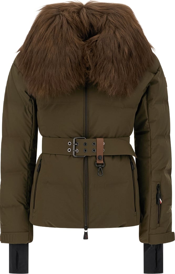 Moncler Military green stretch nylon Sioule down jacket