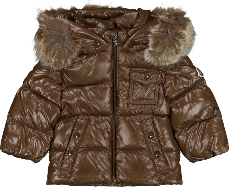 Moncler K2 Baby Unisex Winterjas In Donker Bruin