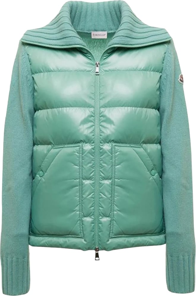 Moncler Women's Zip-Up Track Cardigan Green