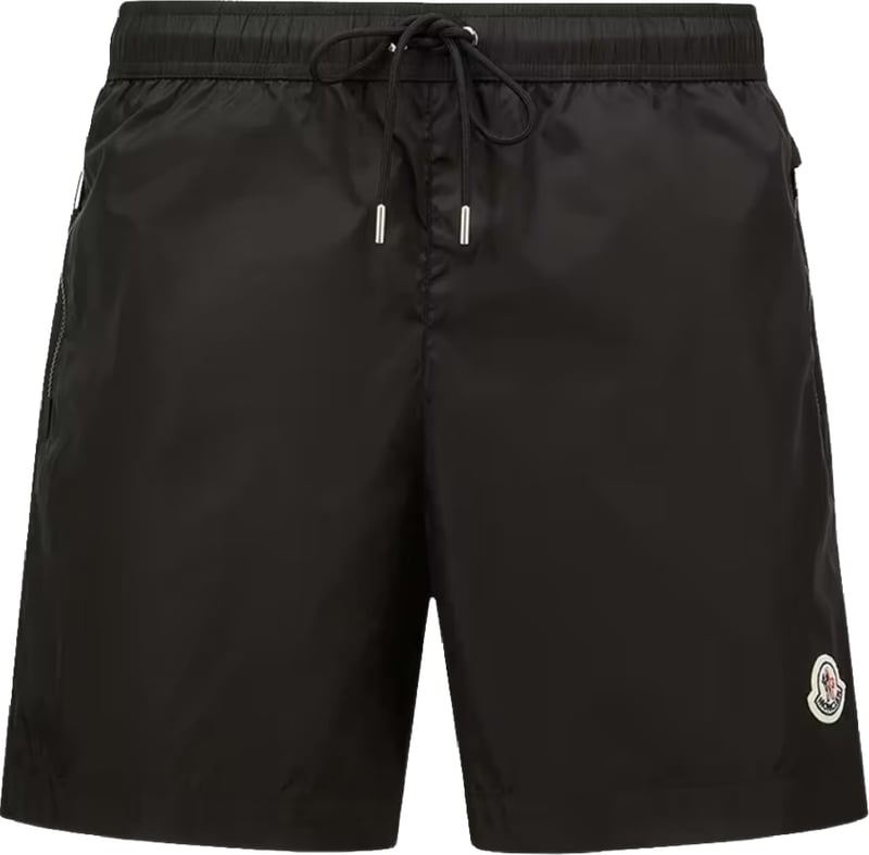 Moncler Men's Logo Patch Swim Shorts Black