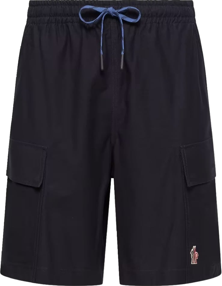 Moncler Men's Cotton Gabardine Cargo Shorts Navy