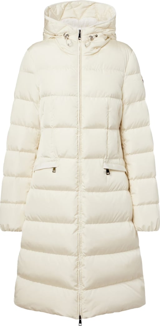 Moncler Avocette Hooded Long Down Jacket White