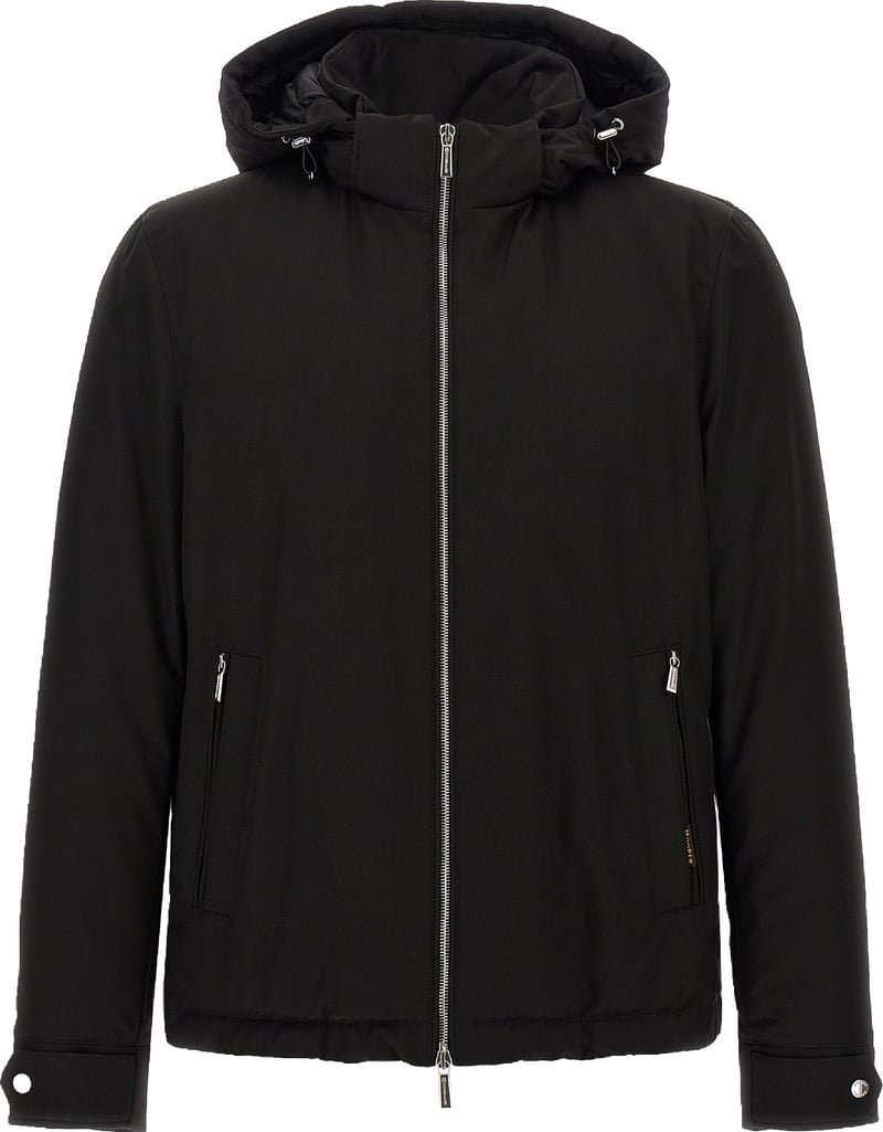 MooRER Black Wool Full-Length Jacket