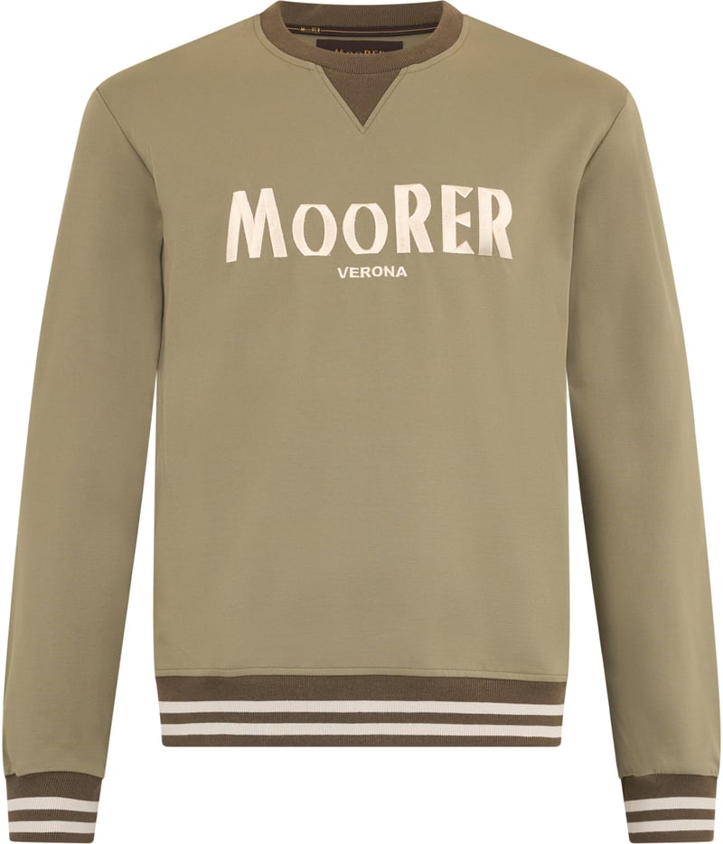 Khaki casual sweatshirt with round neck