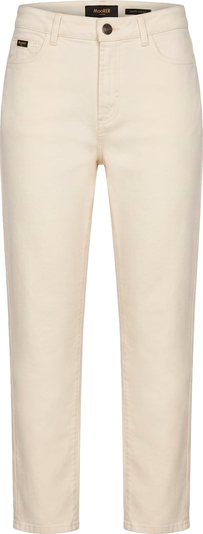Denim pants with high waist and pockets