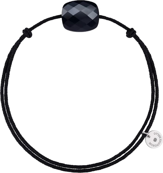 Morganne Bello Armband 1015X03A115 Zwart Cushion met Zwart Koord