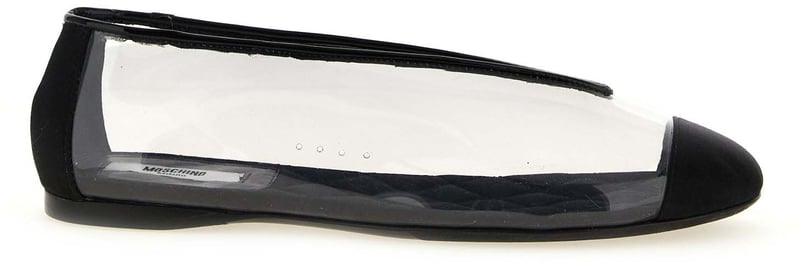 Moschino Black Pvc Ballet Flats