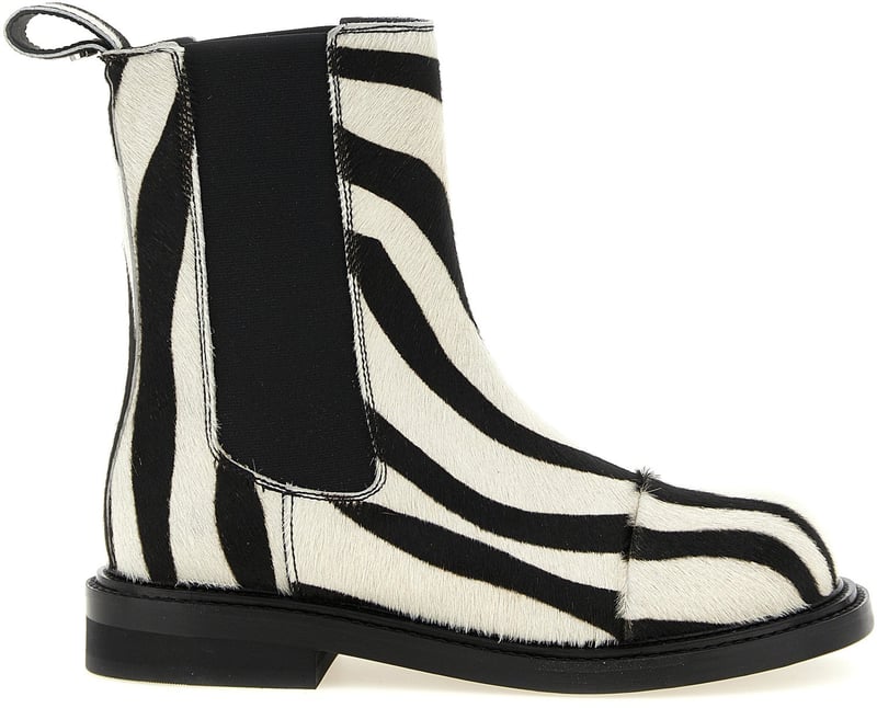 Moschino Bicolor Calfskin Ankle Boots