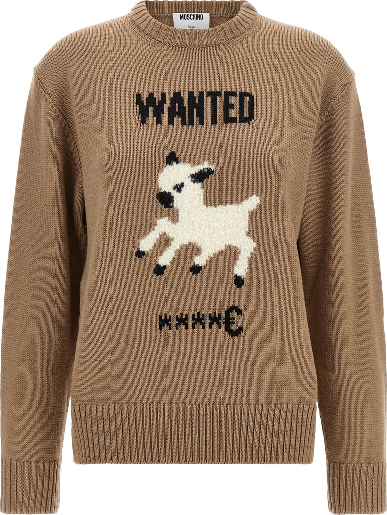 Moschino Beige Virgin Wool Cardigan