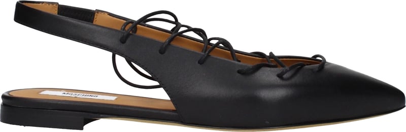 Moschino Black Leather Flats