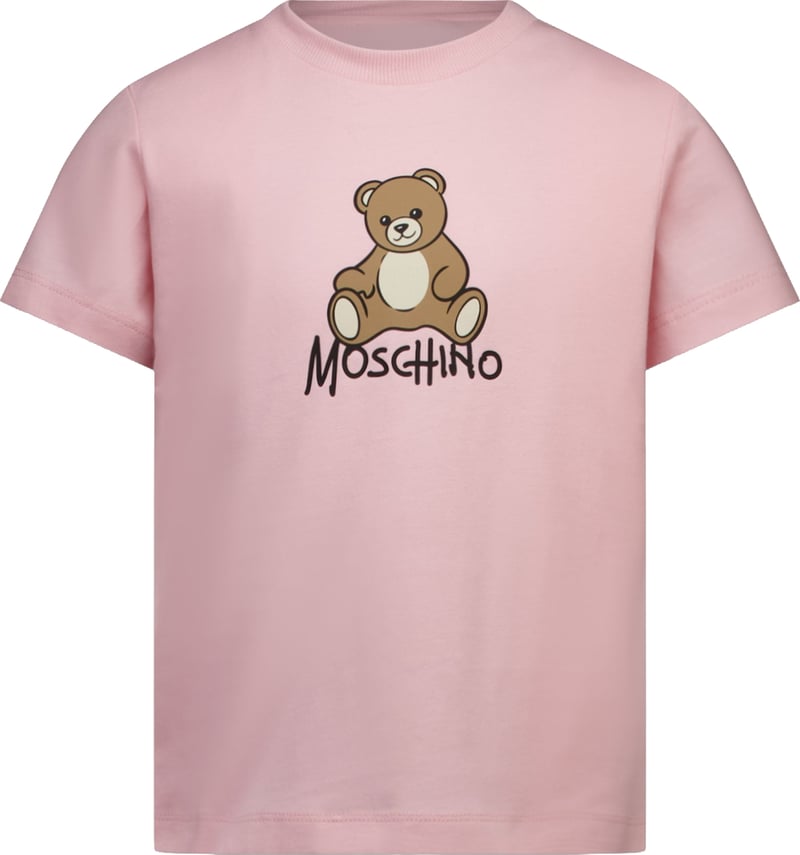 Moschino Kinder Meisjes T-Shirt In Licht Roze