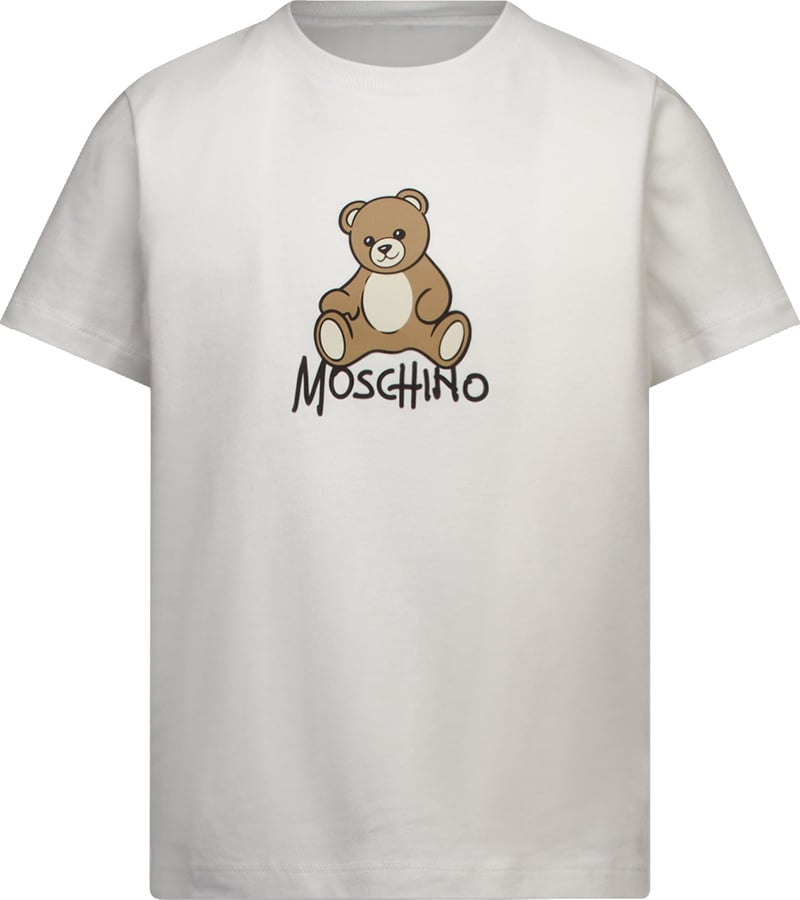 Moschino Kinder Unisex T-Shirt In Wit