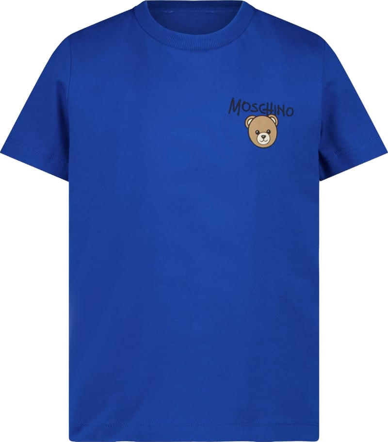 Moschino Kinder Unisex T-Shirt In Cobalt Blauw