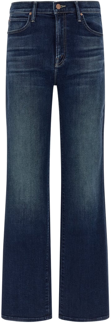 Mother Denim Blue Cotton Straight-Leg Jeans