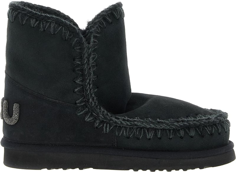 Mou Black Lambskin Ankle Boots